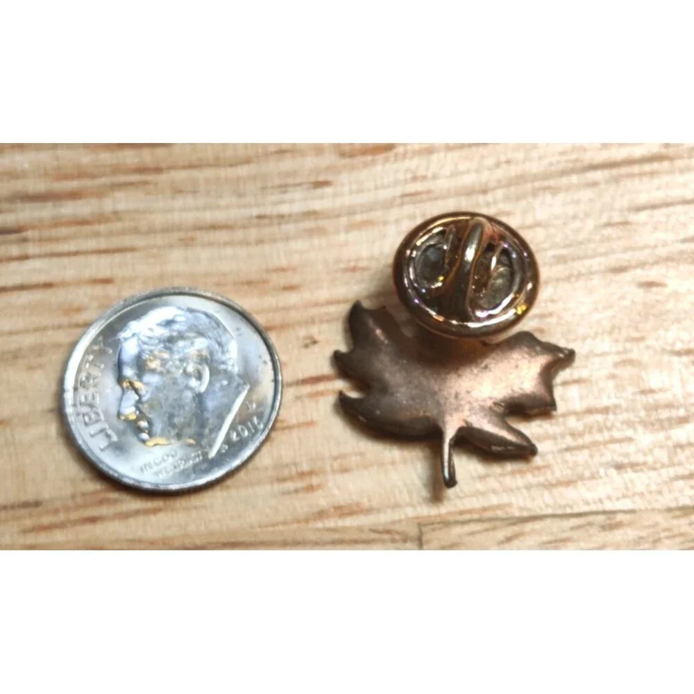 Vintage Solid Copper Maple Leaf Pin - Brooch Hat Pin Nature Jewelry